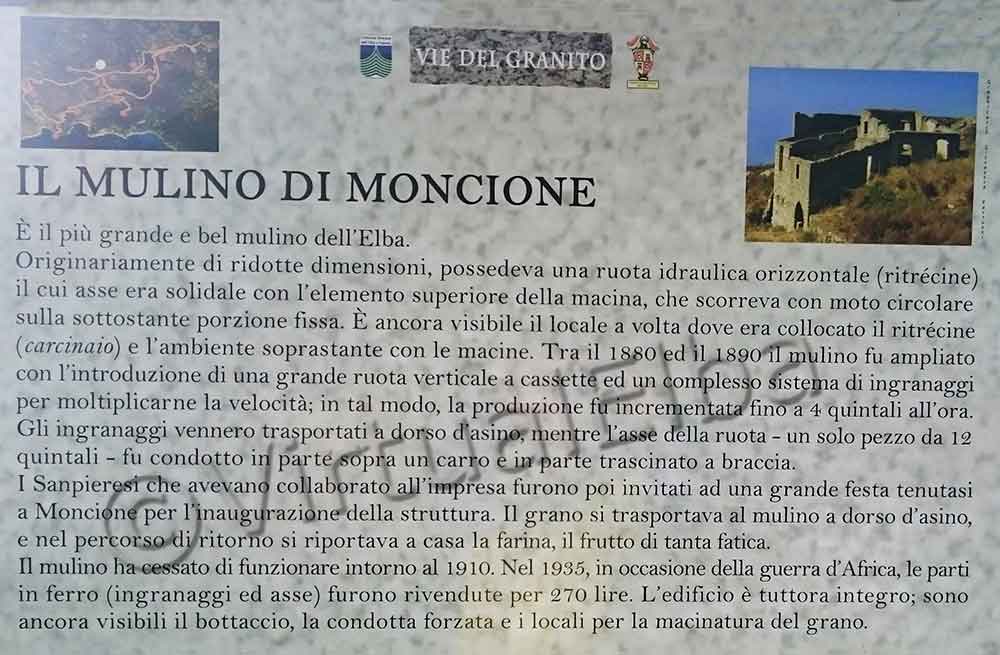 Moncione Mill sign