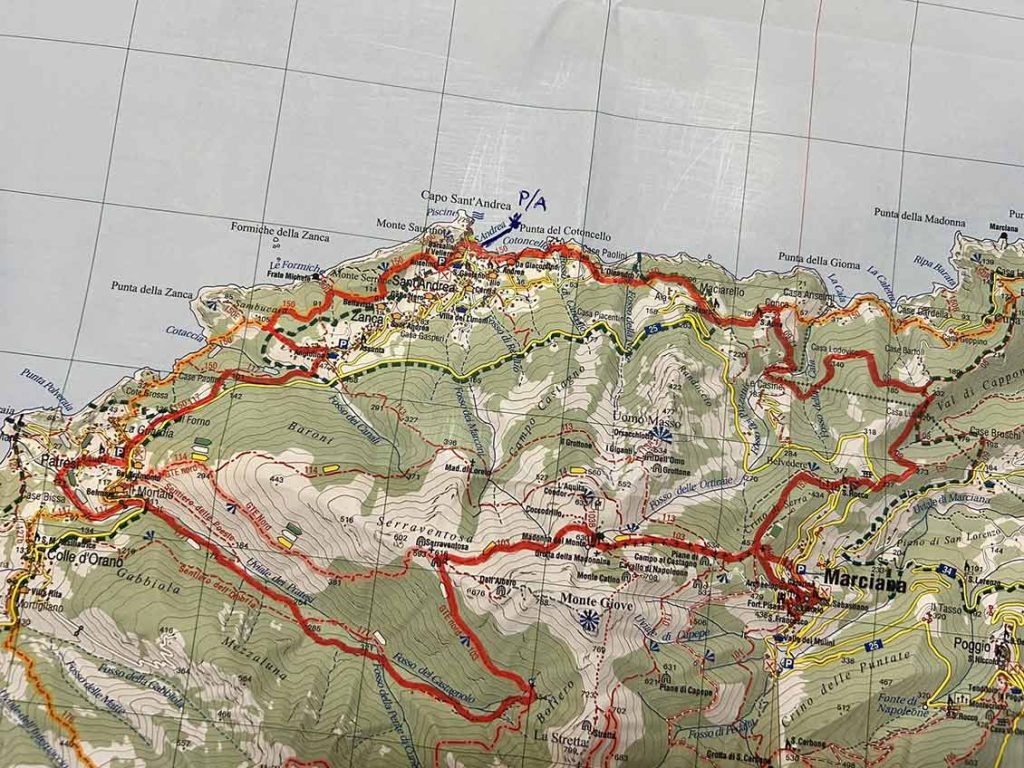 Libeccio Trail Sant Andrea route on Elba Island